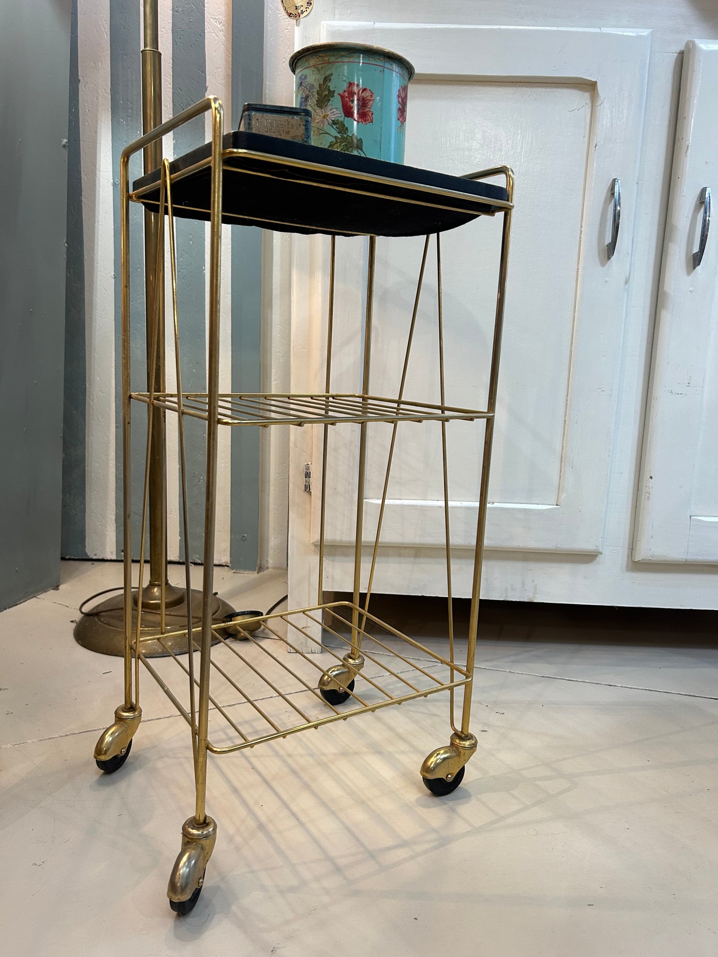 Desserte vintage dorée